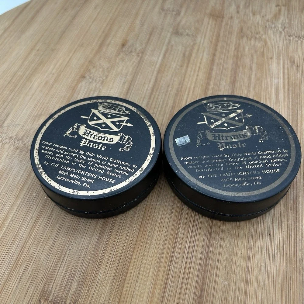 Lot of 2 Hirons Paste 2.5 Ounces for Polishing & Protecting All Metals & Woods‎